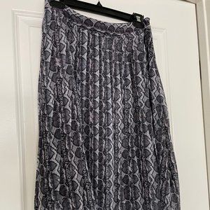 Rachel Roy Pleated Snake Print Midi Skirt